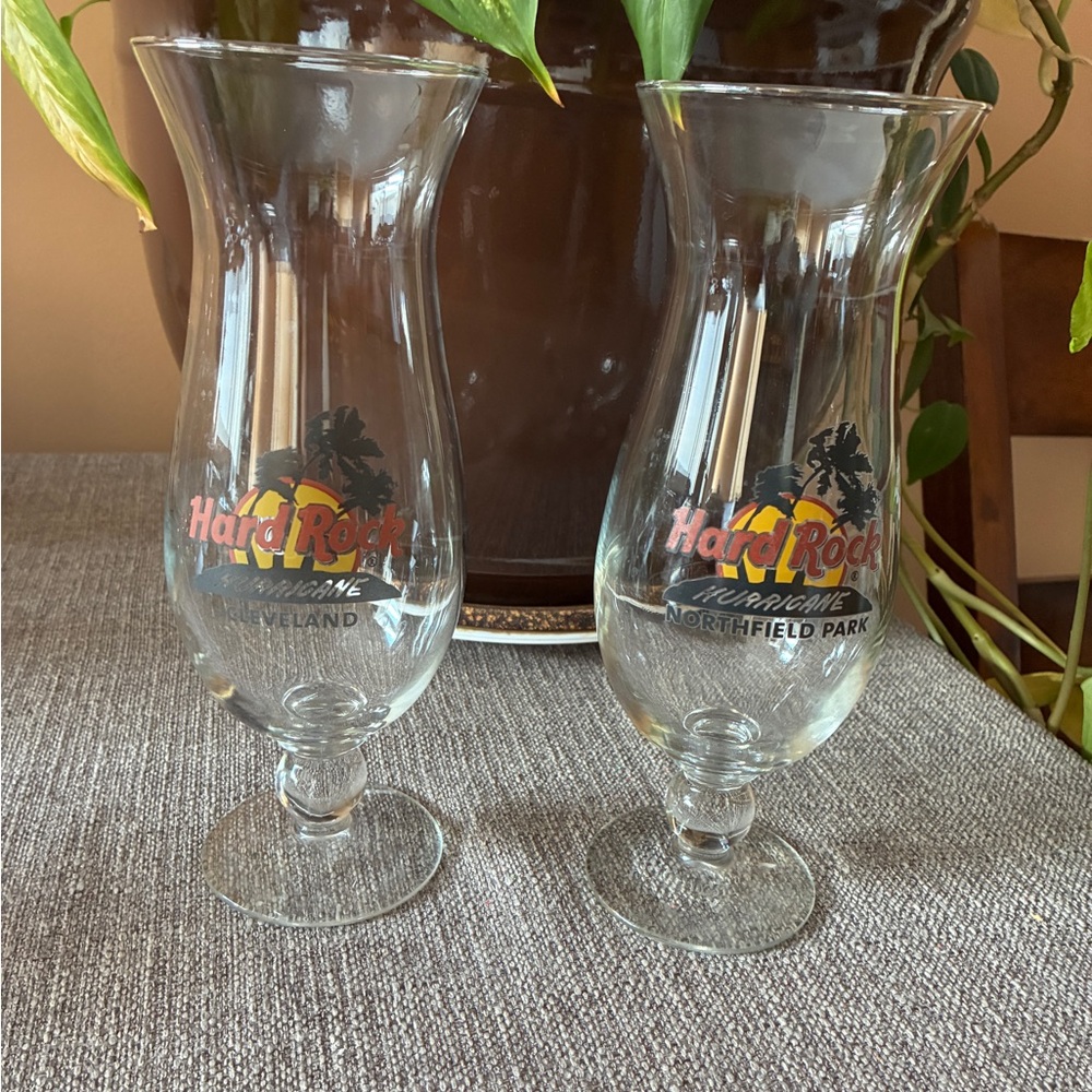 🍷Hard Rock Cafe Set of 2 Hurricane Glasses